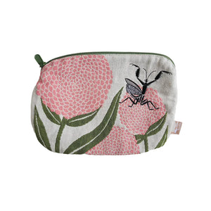 Flat Pouch | Flower and Praying Mantis