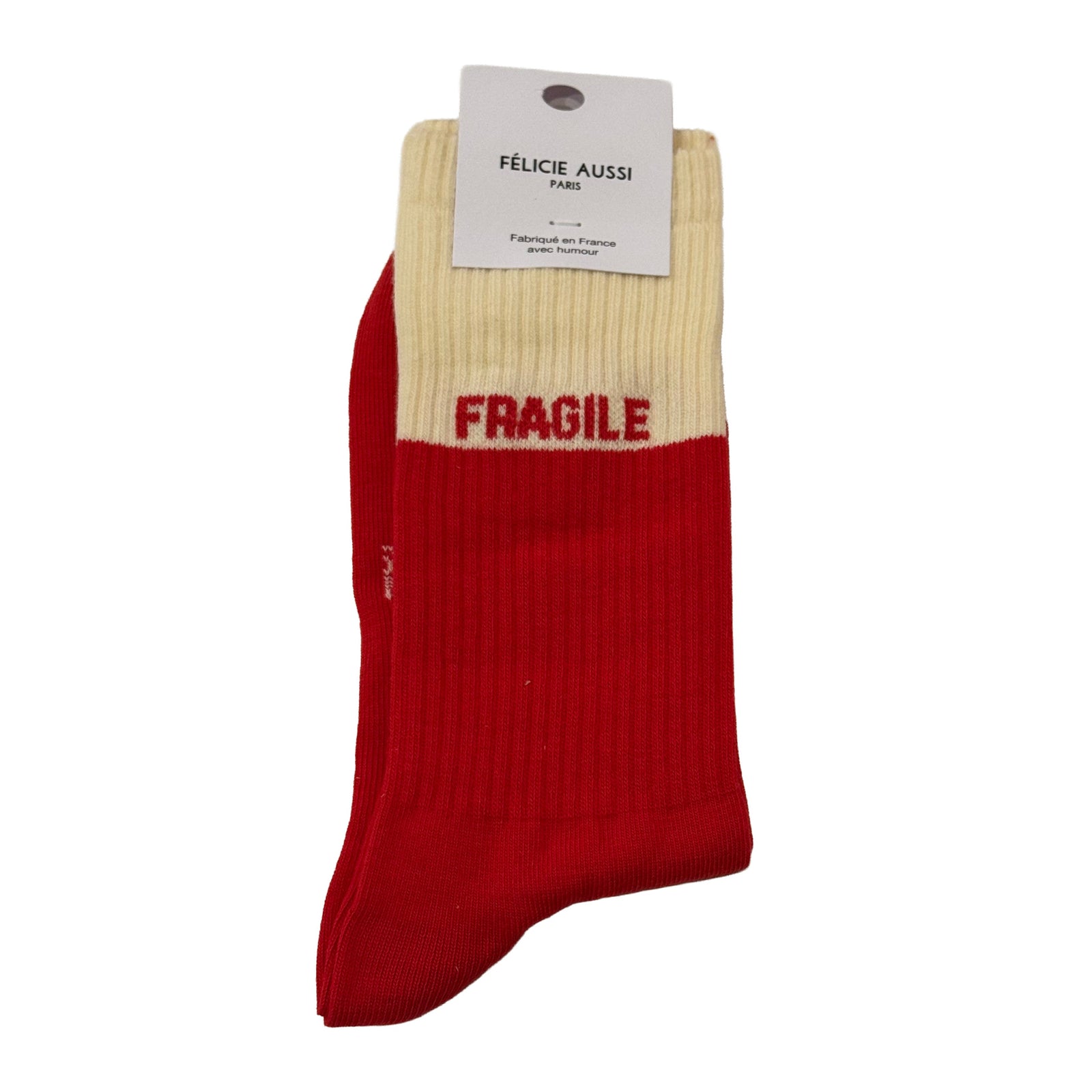 Fragile | Red & Cream | Men's Socks