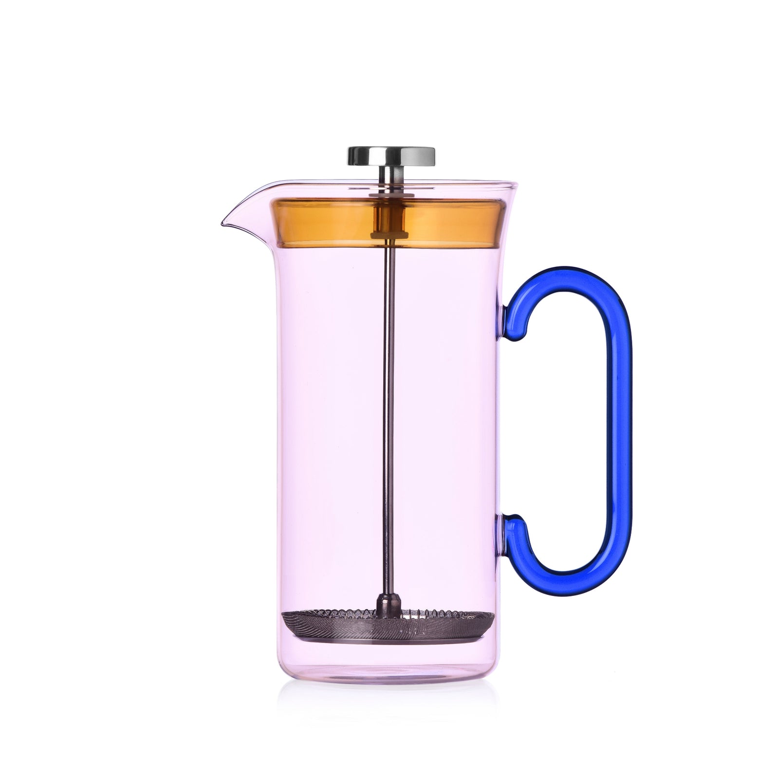 French Press Large Yellow Pink Blue