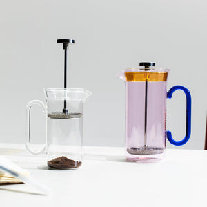 French Press Large Yellow Pink Blue