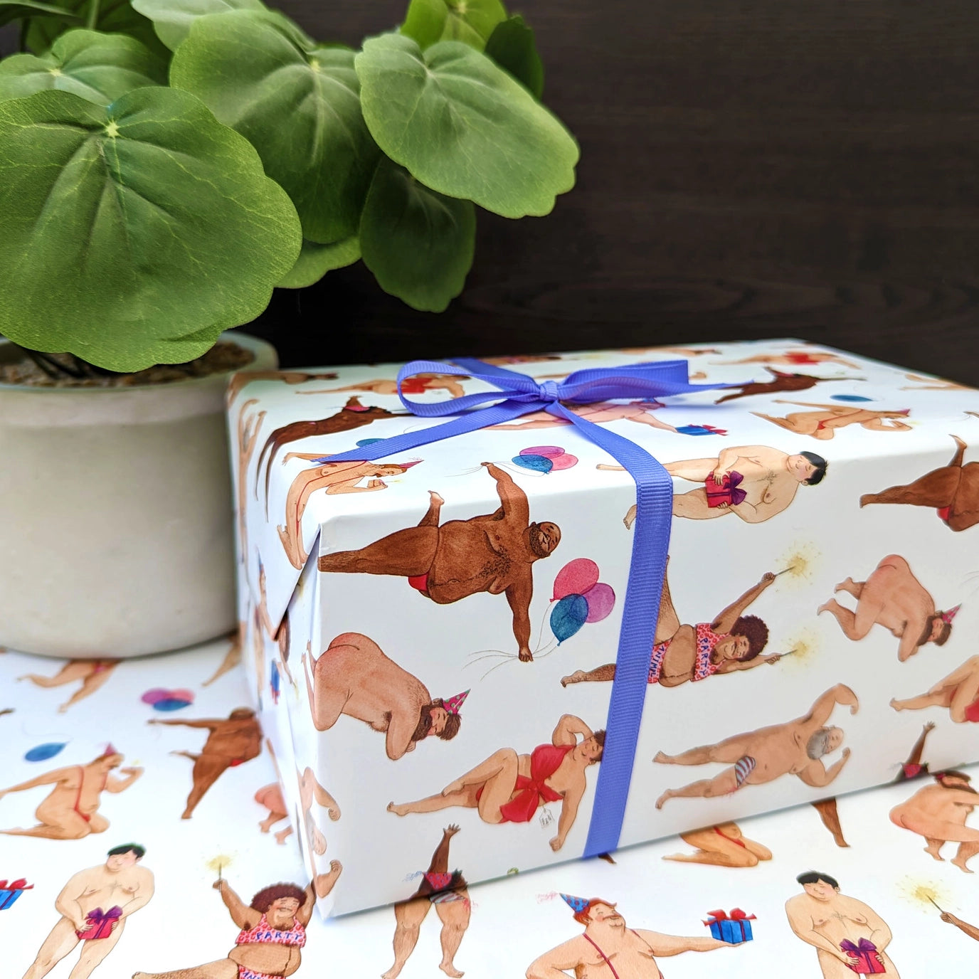 Funny Dancing Men Birthday Wrapping Paper