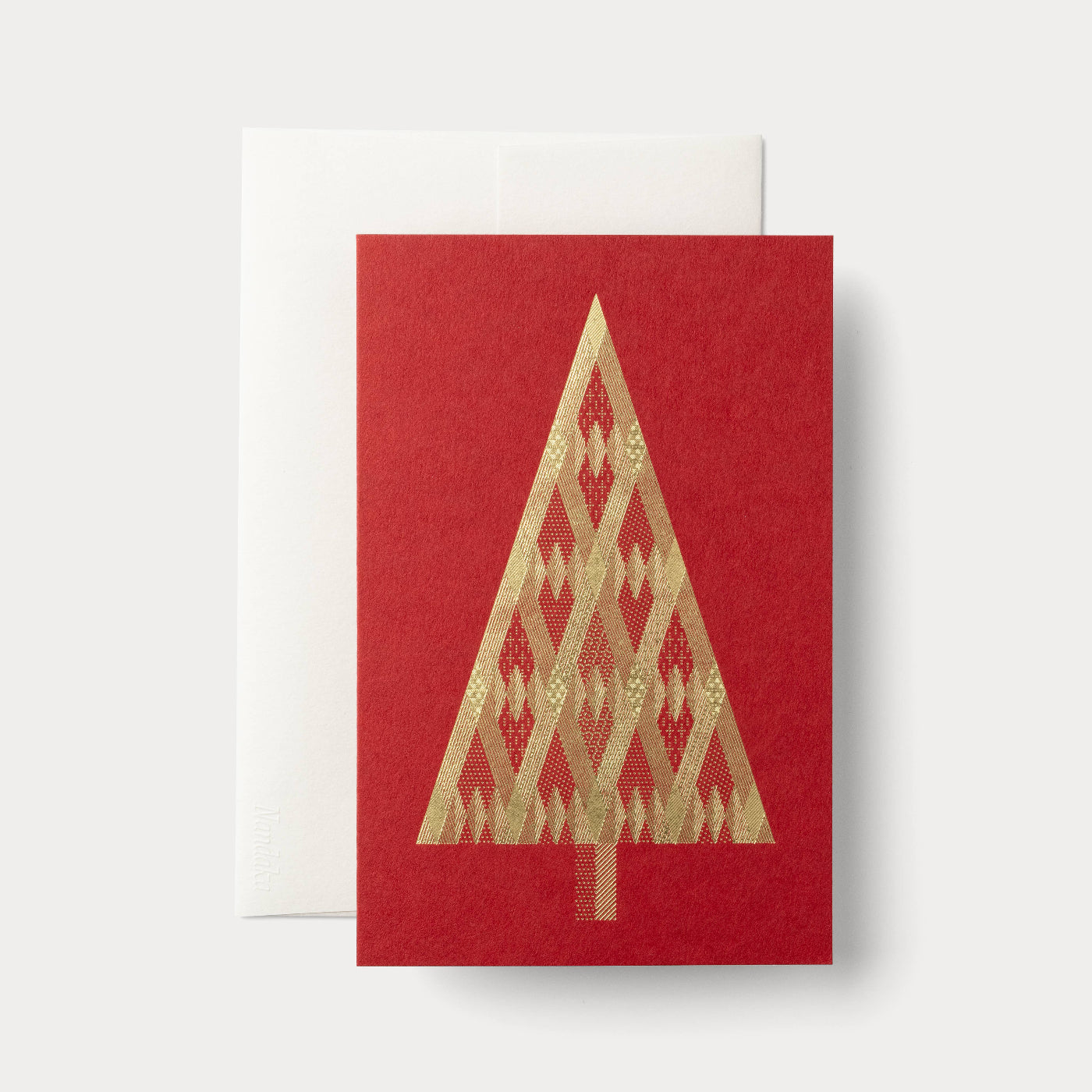 Gold Foil Tree Christmas Card | All Is Bright: Red and Gold