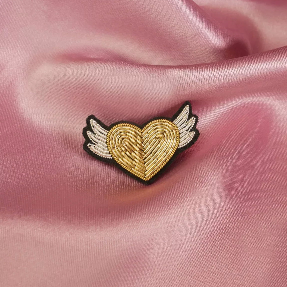 Golden Winged Heart Brooch