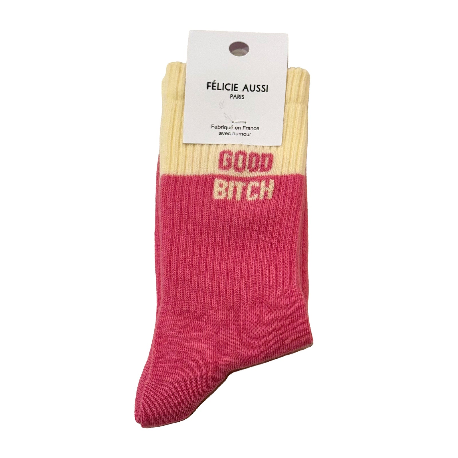 Good Bitch | Pink & Cream | Women's Socks