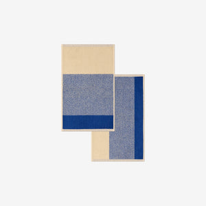 Guest Towel Set 2 pcs. | Cobalt Blue Ecru