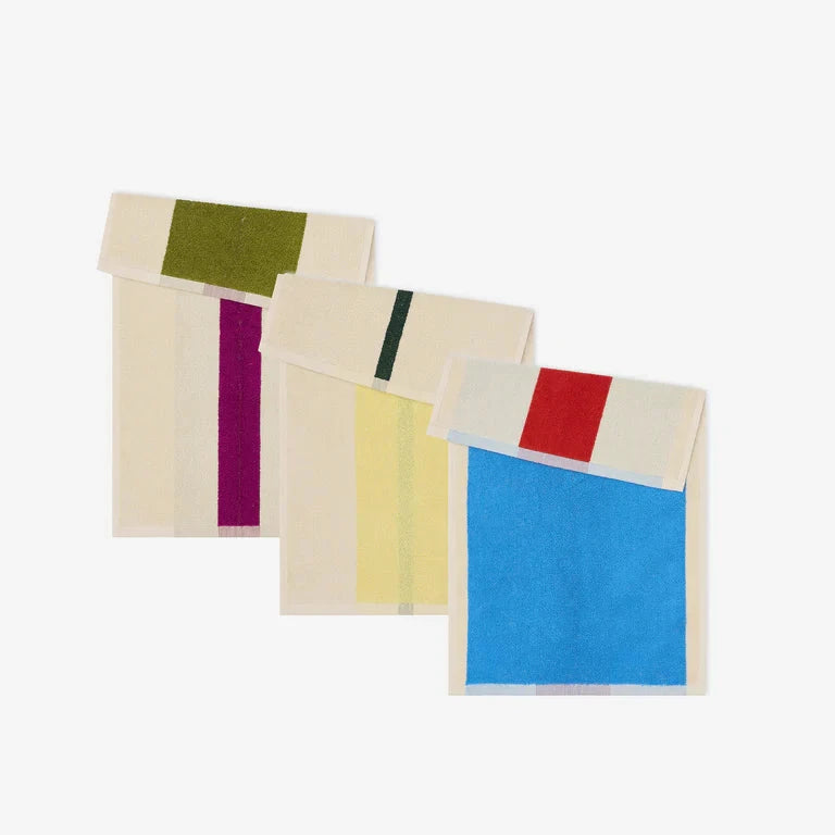 Guest Towel Set 3 pcs. | Aqua Fuchsia Yellow