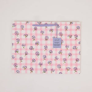 Hand Block Printed Gift Bags Large | Violet Meringue