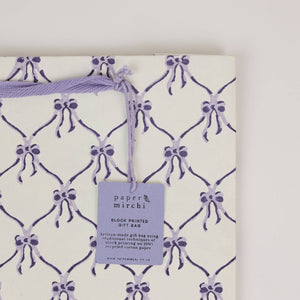 Hand Block Printed Gift Bags Medium | Violet Meringue
