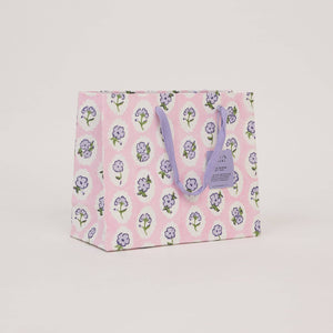 Hand Block Printed Gift Bags Medium | Violet Meringue
