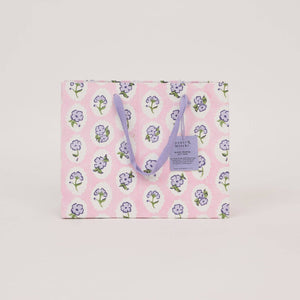 Hand Block Printed Gift Bags Medium | Violet Meringue