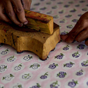 Hand Block Printed Gift Bags Medium | Violet Meringue