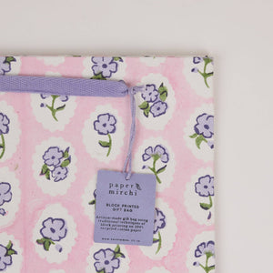 Hand Block Printed Gift Bags Medium | Violet Meringue
