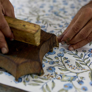 Hand Block Printed Gift Bags Small | Blue Stone Refresh