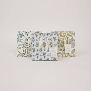 Hand Block Printed Gift Bags Small | Blue Stone Refresh