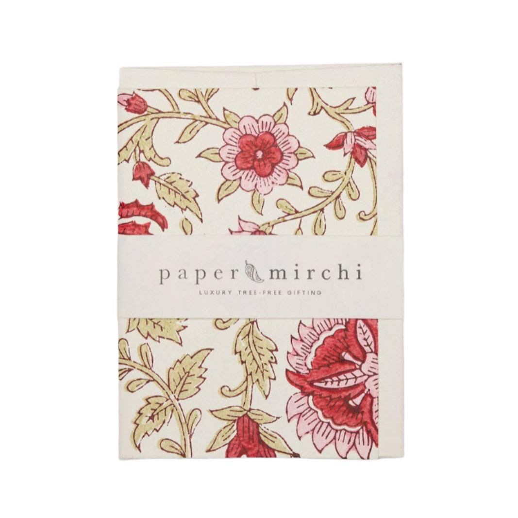 Hand Block Printed Greeting Card | Flora Festive Mix