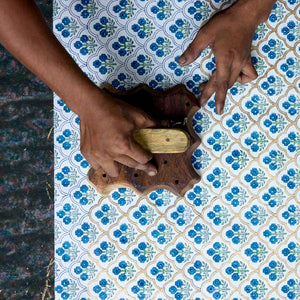 Hand Block Printed Greeting Card | Trellis Indigo