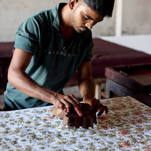 Hand Block Printed Greeting Card | Wild Rose Terracotta
