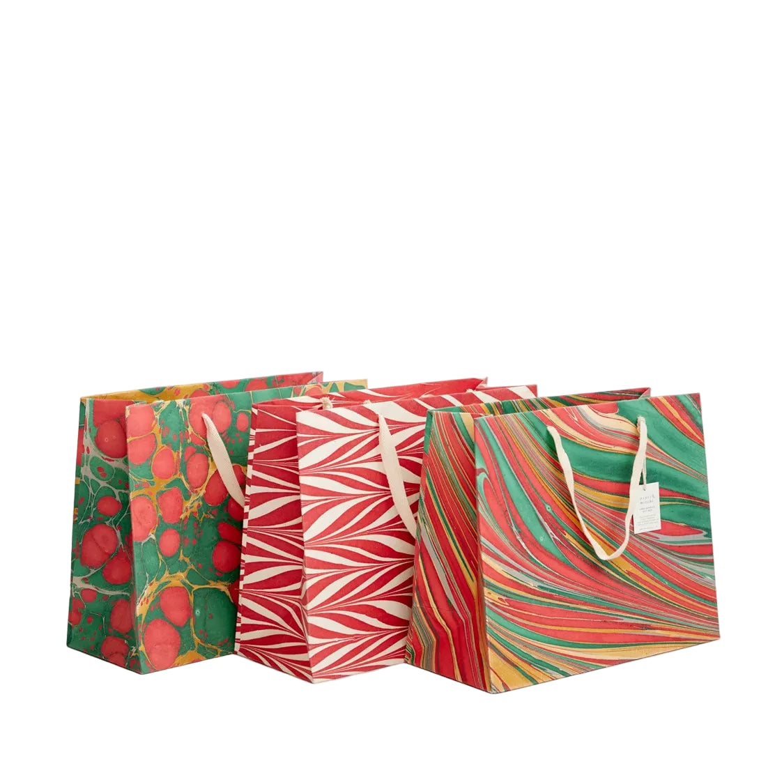 Hand Marbled Gift Bags Large | Christmas Glitz