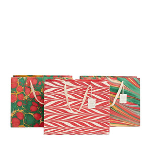 Hand Marbled Gift Bags Large | Christmas Glitz
