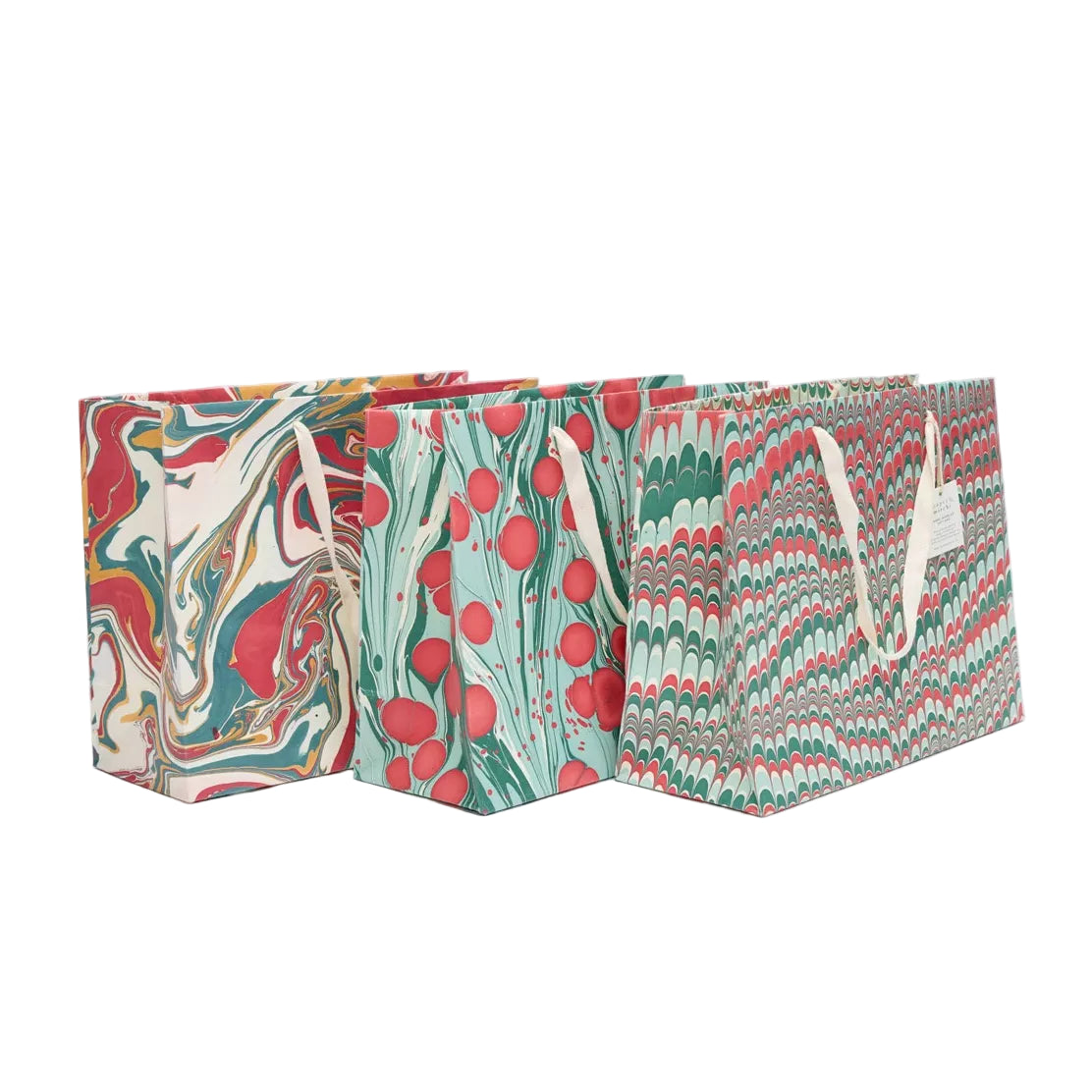 Hand Marbled Gift Bags Large | Christmas Splendour