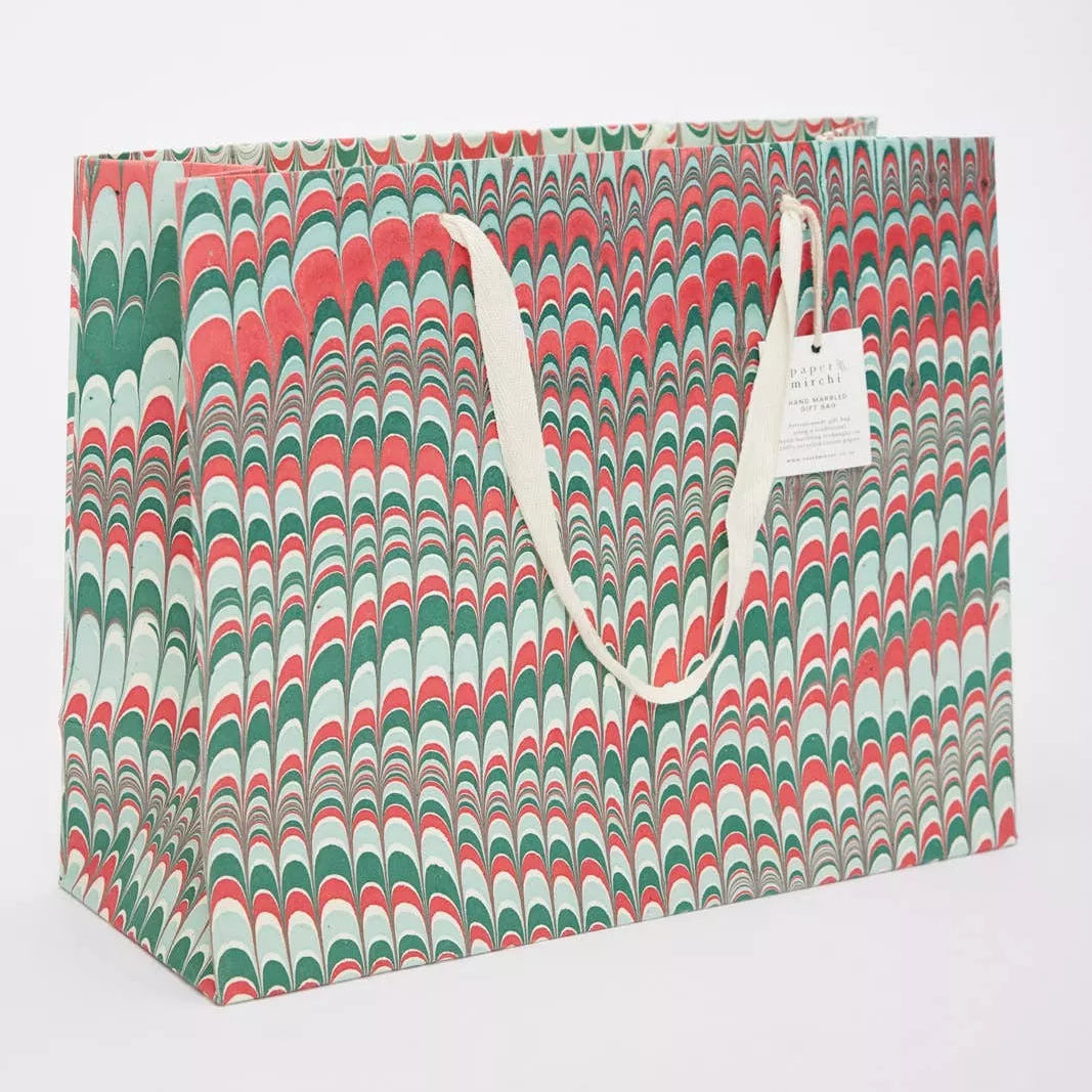 Hand Marbled Gift Bags Large | Christmas Splendour