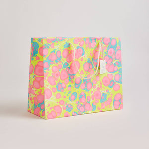 Hand Marbled Gift Bags Large | Neon