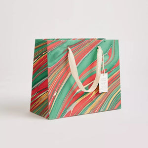 Hand Marbled Gift Bags Medium | Christmas Glitz