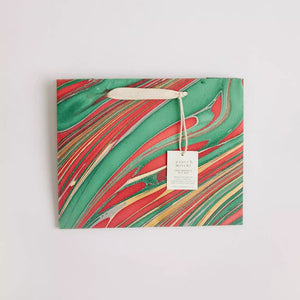 Hand Marbled Gift Bags Medium | Christmas Glitz