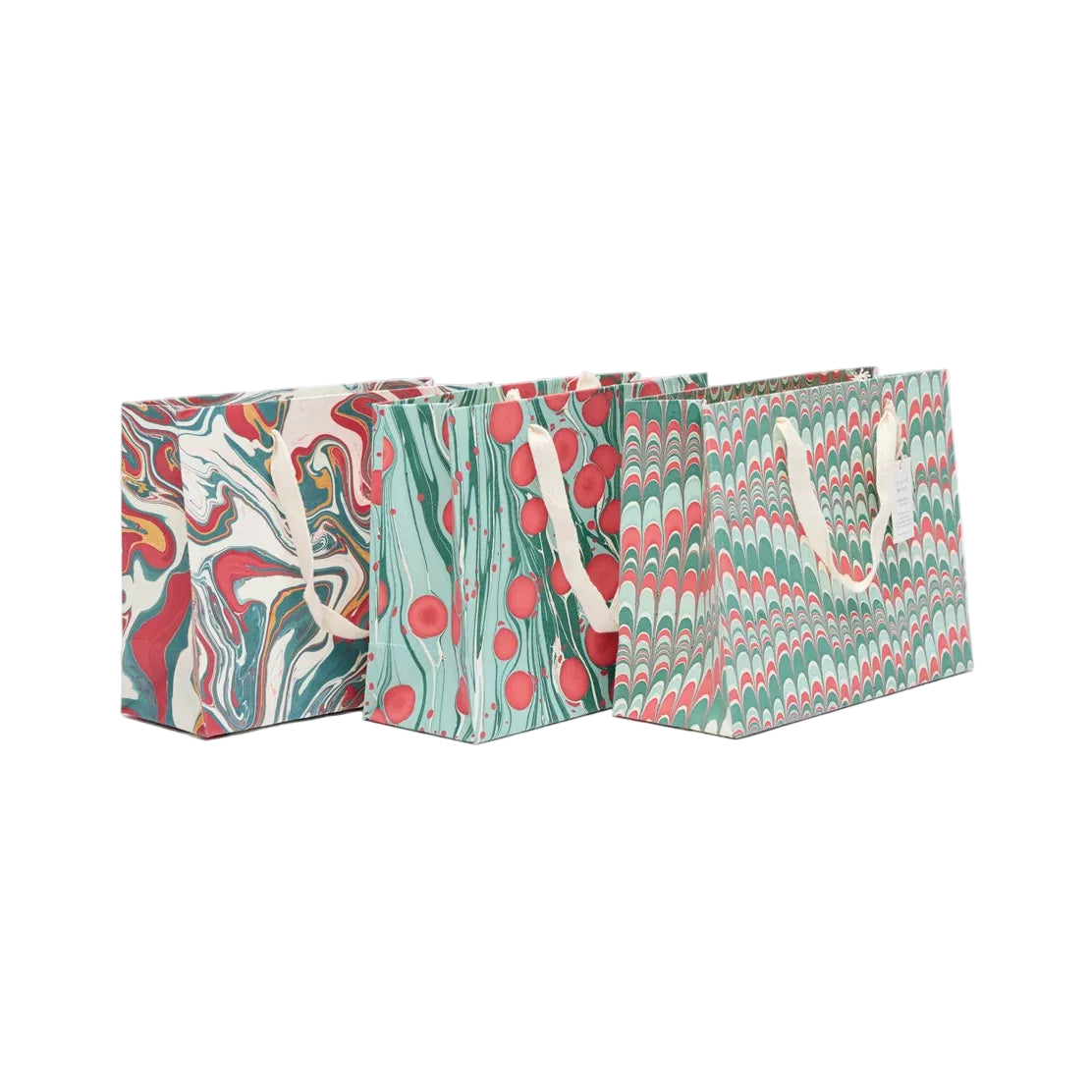 Hand Marbled Gift Bags Medium | Christmas Splendour
