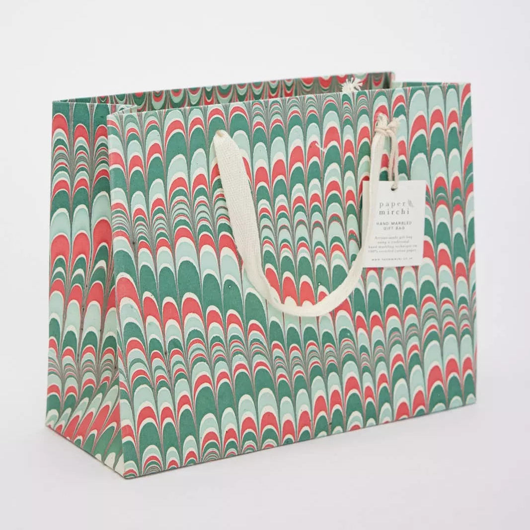 Hand Marbled Gift Bags Medium | Christmas Splendour