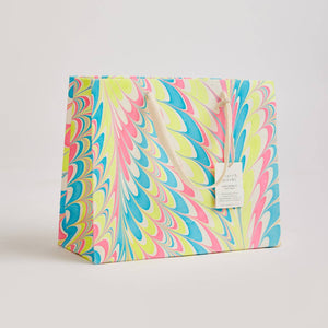 Hand Marbled Gift Bags Medium | Neon