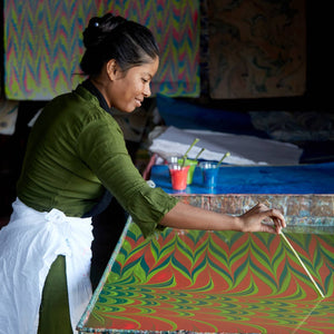 Hand Marbled Gift Bags Medium | Neon