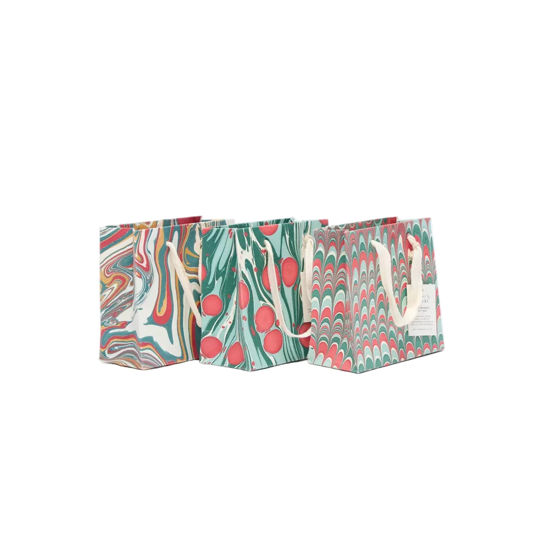 Hand Marbled Gift Bags Small | Christmas Splendour