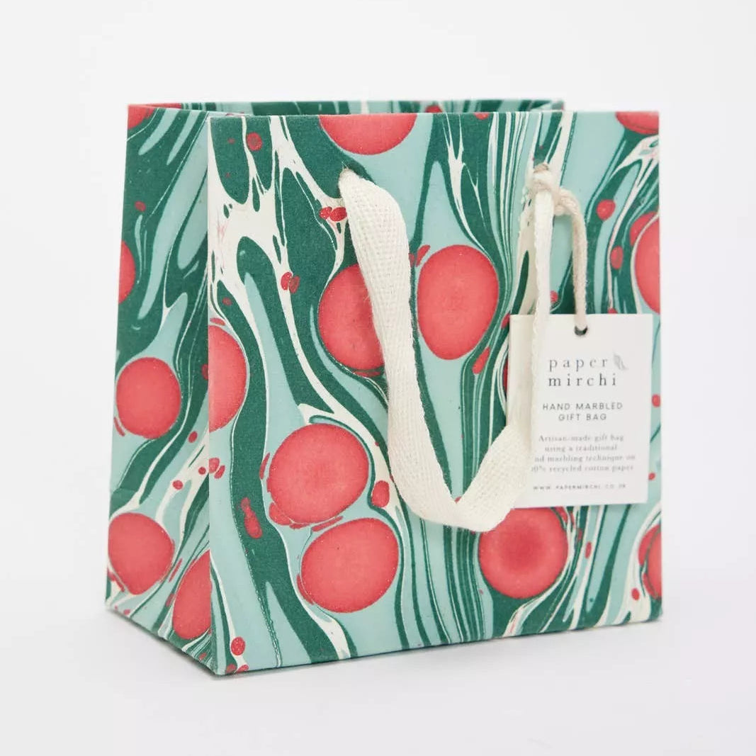 Hand Marbled Gift Bags Small | Christmas Splendour