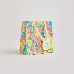 Hand Marbled Gift Bags Small | Neon