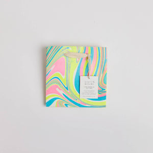Hand Marbled Gift Bags Small | Neon