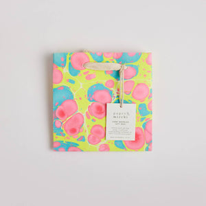 Hand Marbled Gift Bags Small | Neon