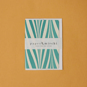 Hand Marbled Greeting Card | Candy Stripes Turquoise