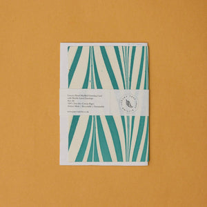 Hand Marbled Greeting Card | Candy Stripes Turquoise