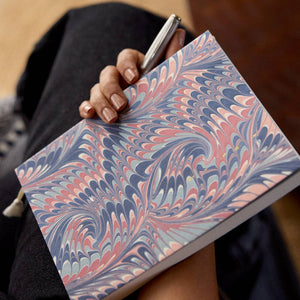 Hand Marbled Ruled Notebook | Twisted Scallops Hydrangea