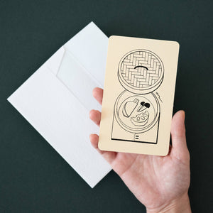 Handmade Embossed Card | Home Series: Bamboo Steamer