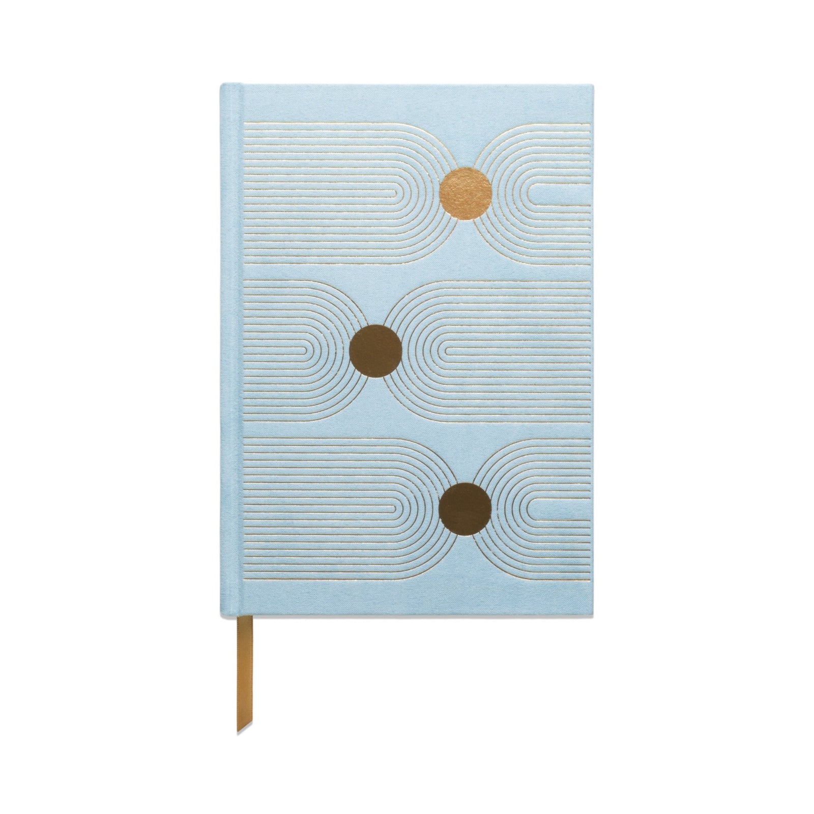 Hard Cover Suede Cloth Journal With Pocket | Arch Dot Blue