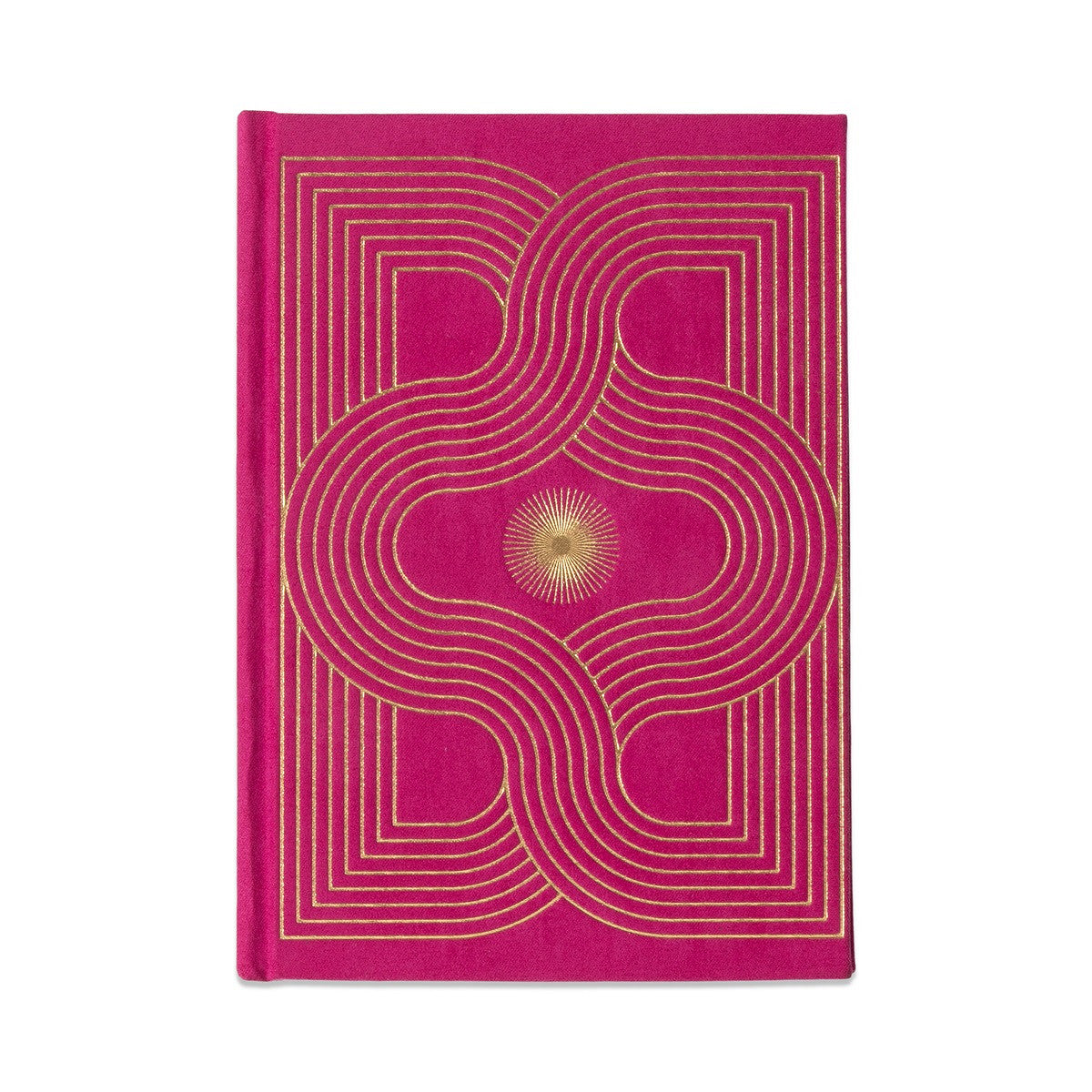 Hard Cover Suede Cloth Journal With Pocket | Fuchsia
