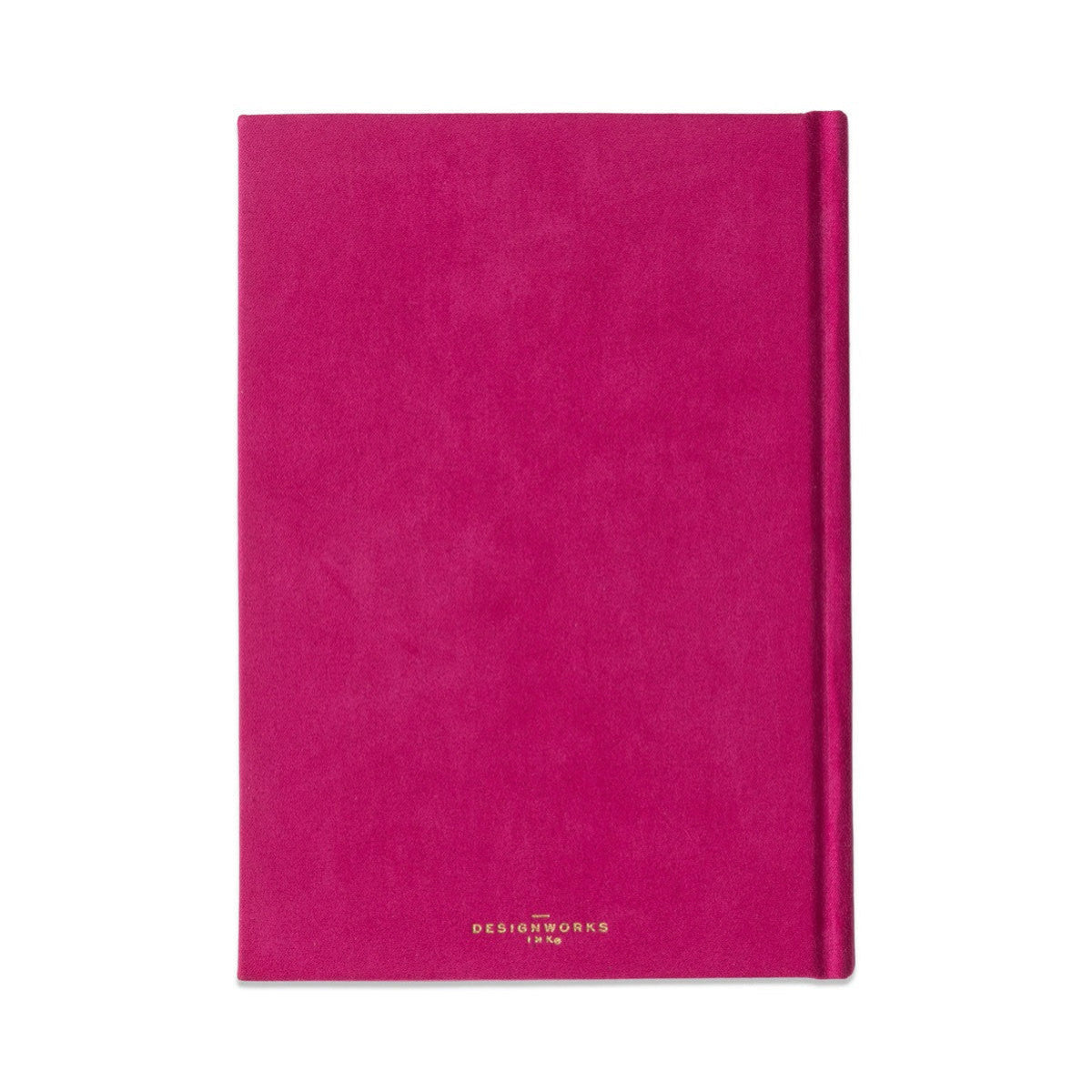 Hard Cover Suede Cloth Journal With Pocket | Fuchsia