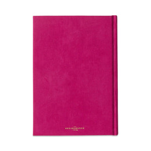 Hard Cover Suede Cloth Journal With Pocket | Fuchsia