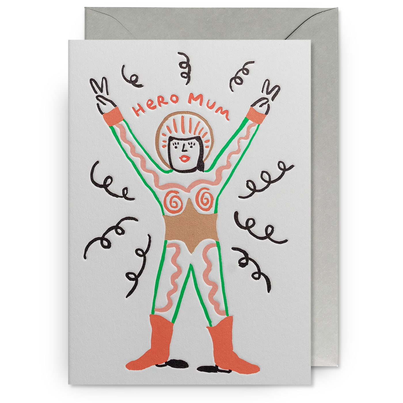 Hero Mum Retro Illustrated Greeting Card | Marie Assénat