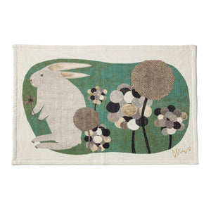 Imabari Tea Towel Rabbit Green