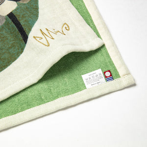 Imabari Tea Towel Rabbit Green