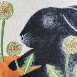 Imabari Tea Towel Rabbit Orange