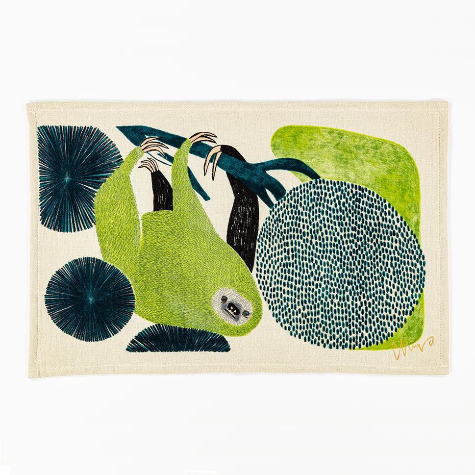 Imabari Tea Towel Sloth Green